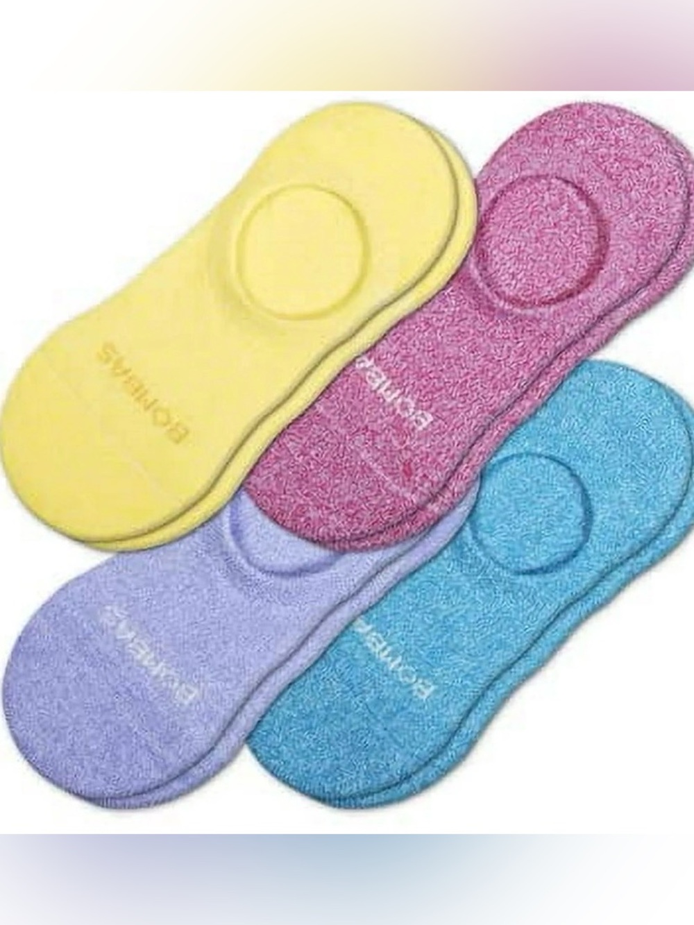 BOMBAS No-Show Sock  - Yellow, Pink, Lavender, Blue 4 pair